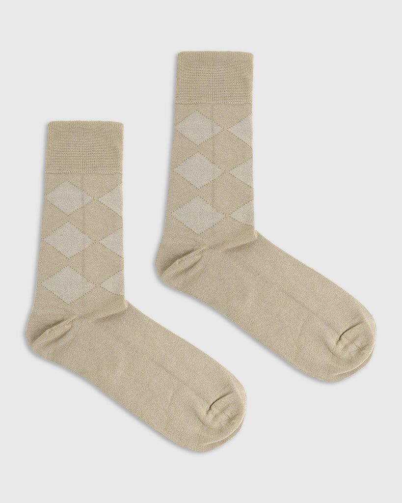 Cotton Beige Textured Socks - Run