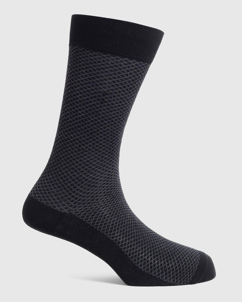 Cotton Black Textured Socks - Rexburg