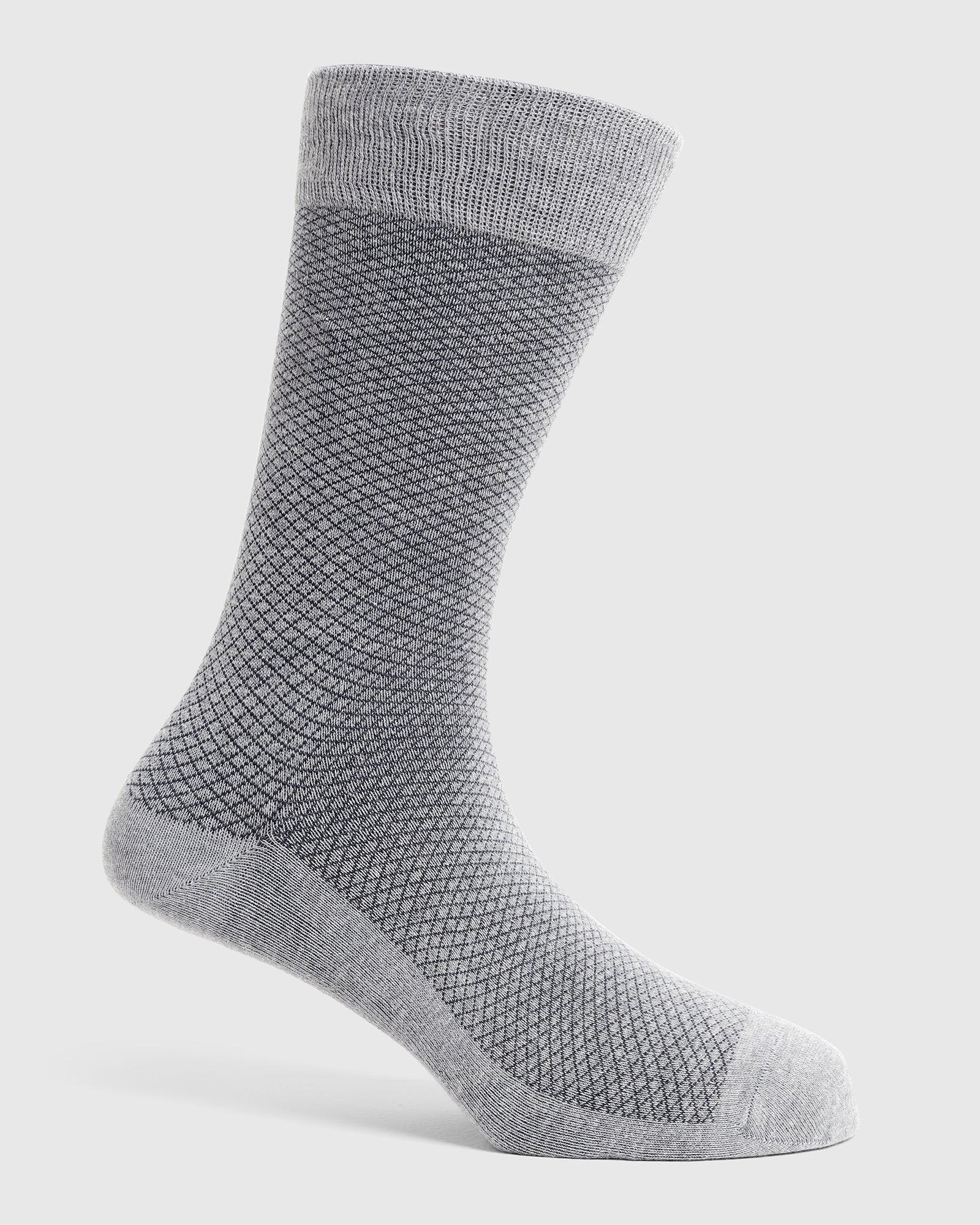 Cotton Grey Textured Socks - Rexburg