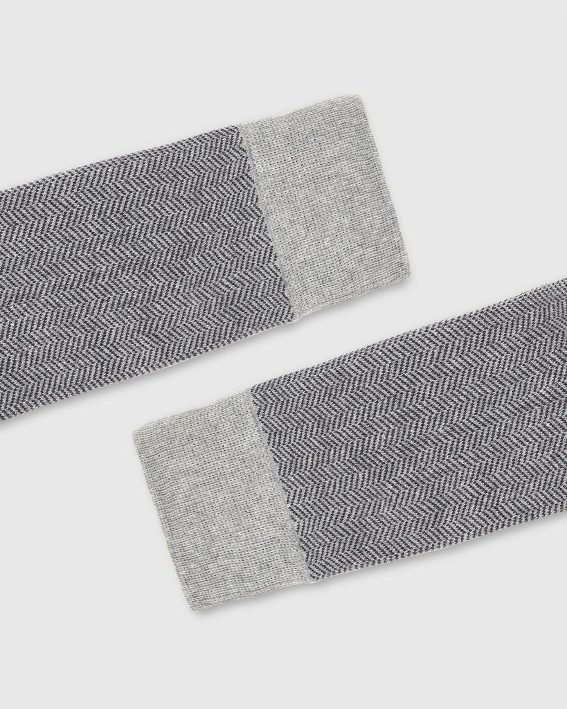 Cotton Grey Textured Socks - Rio