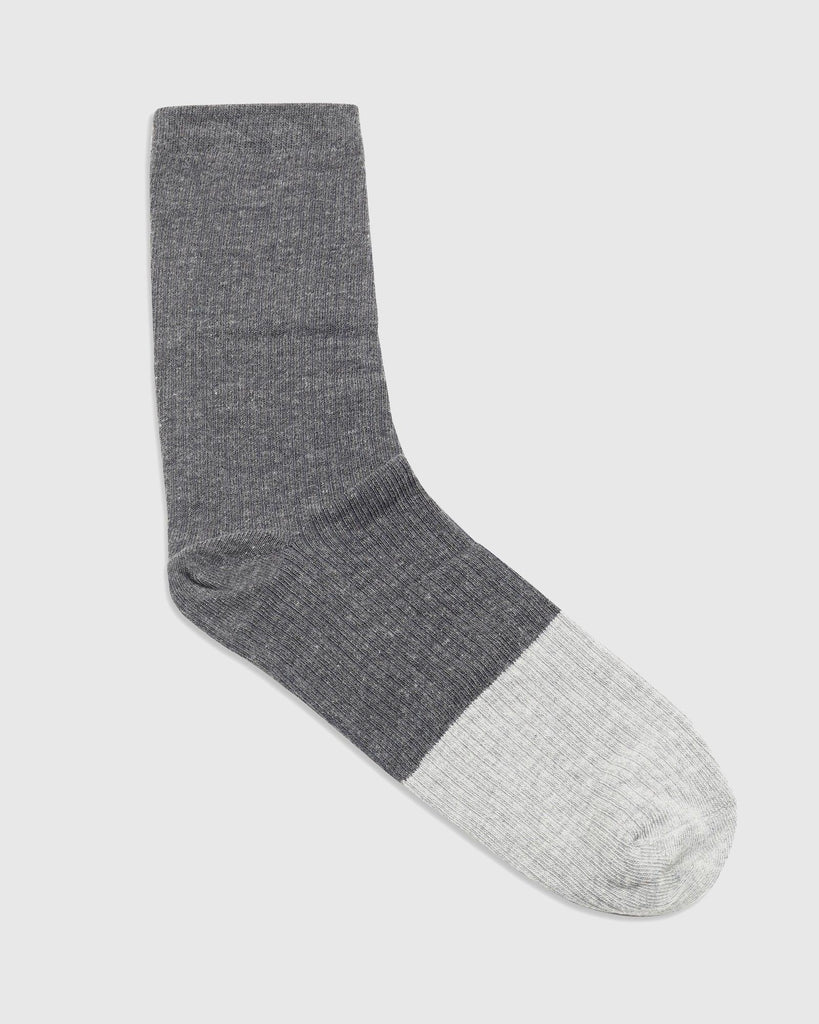 Cotton Grey Textured Socks - Robinson