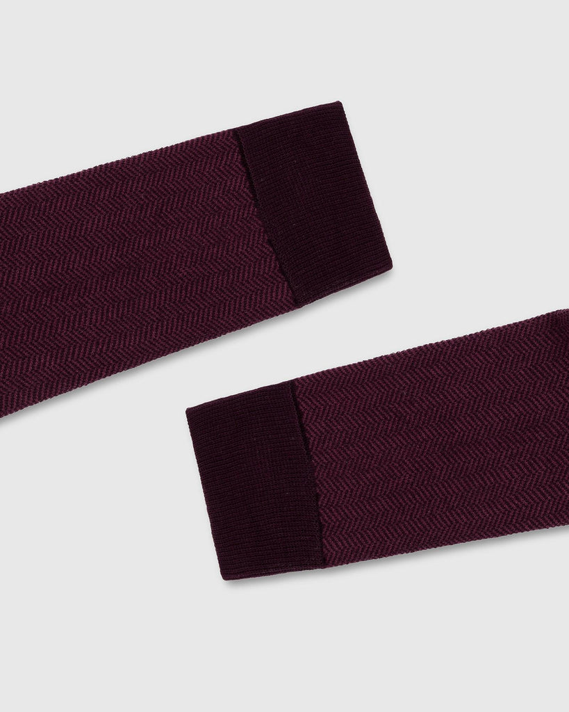 Cotton Maroon Textured Socks - Rio