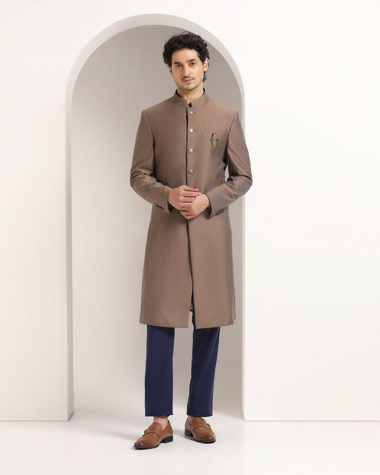 Golden Swarn Textured Achkan Set - Dimitri