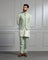 Swarn Two Piece Green Textured Achkan Set - Dodget