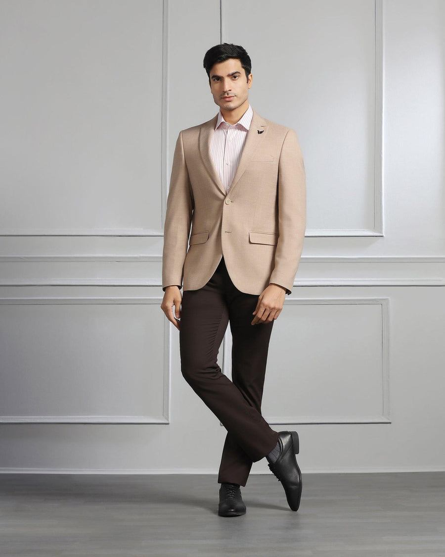 Formal Beige Textured Blazer - Bennett