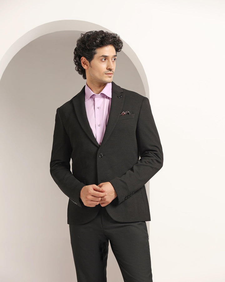 Formal Black Textured Blazer - Eban