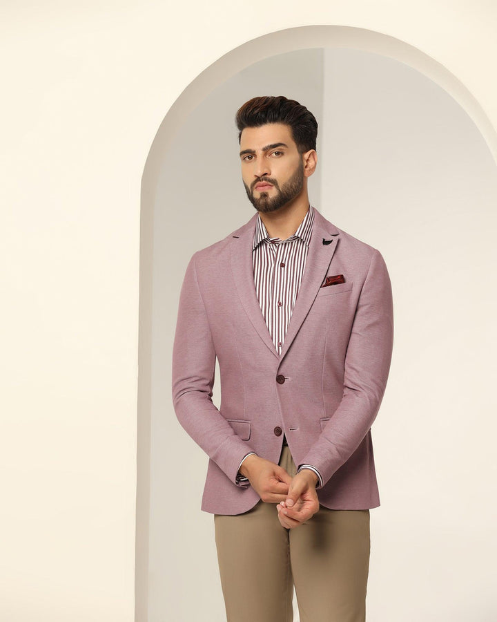 Formal Dusty Pink Textured Blazer - Jesse