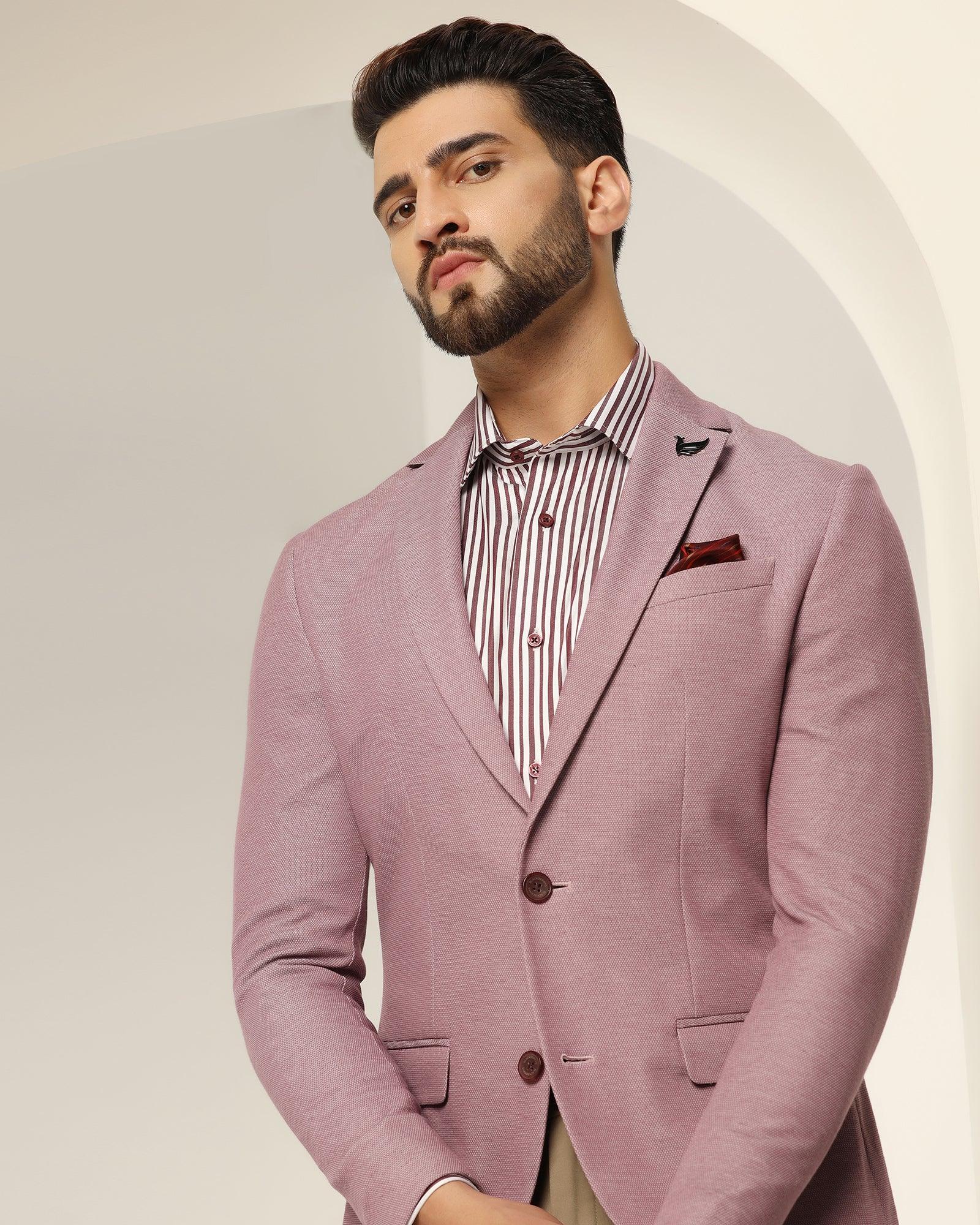 Formal Dusty Pink Textured Blazer - Jesse