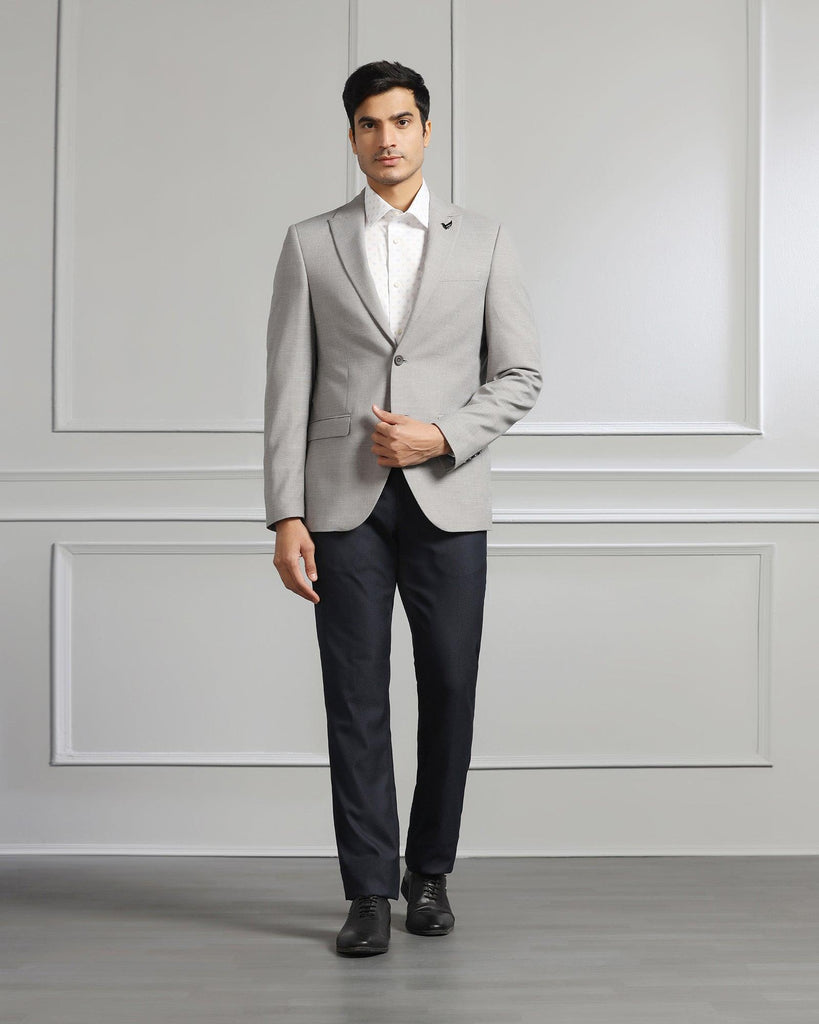 Formal Grey Textured Blazer - Bennett