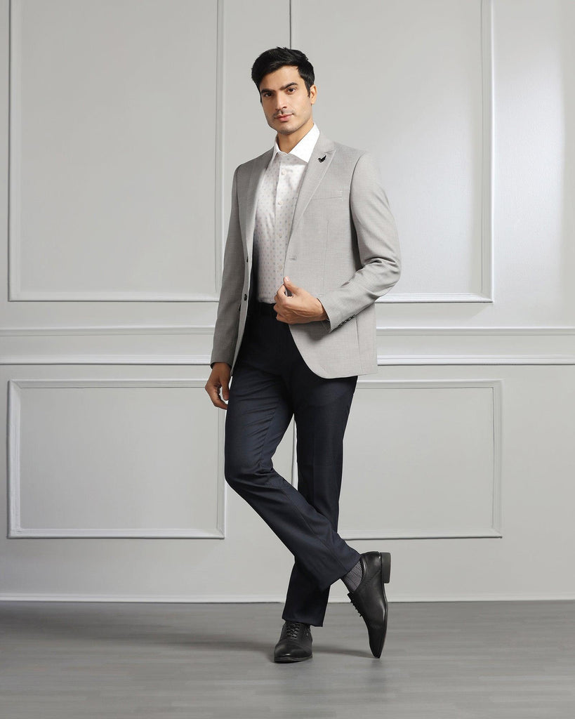 Formal Grey Textured Blazer - Bennett