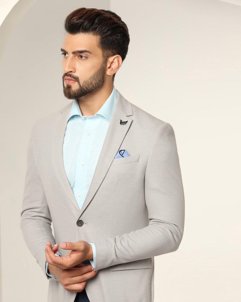 Formal Grey Textured Blazer - Jesse