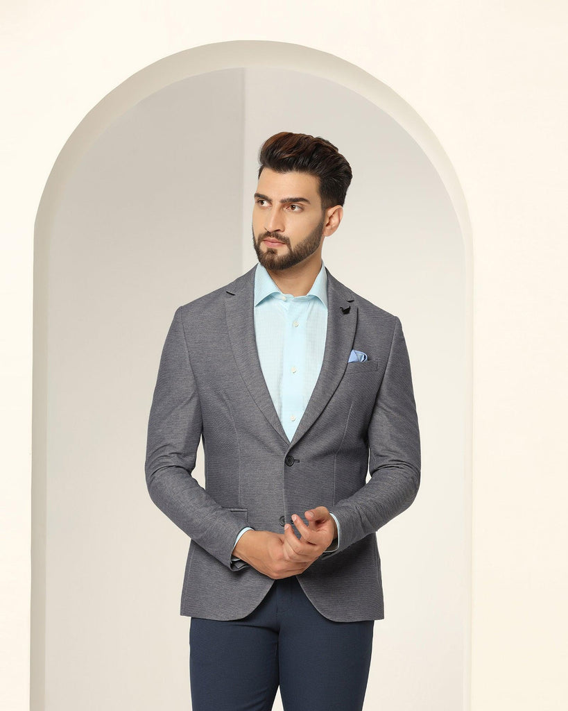 Formal Navy Textured Blazer - Jesse