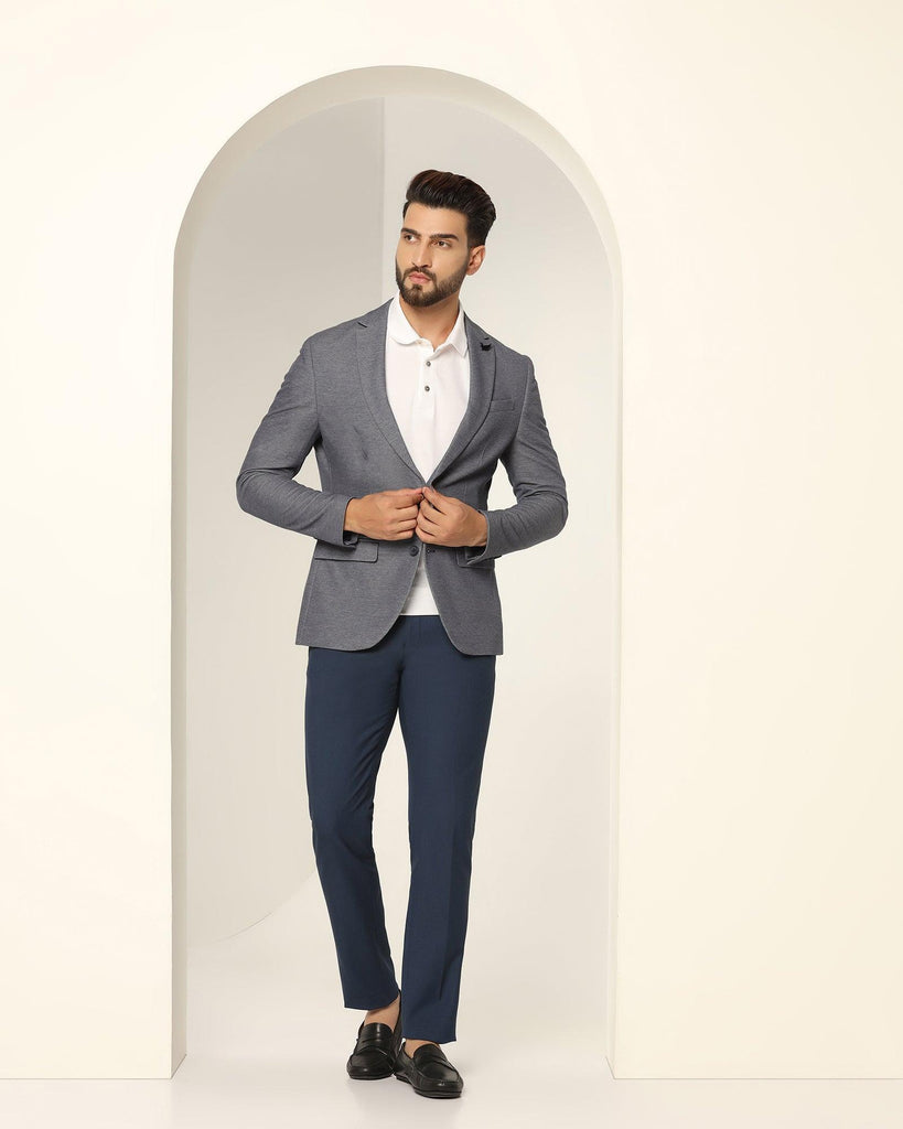 Formal Navy Textured Blazer - Jesse