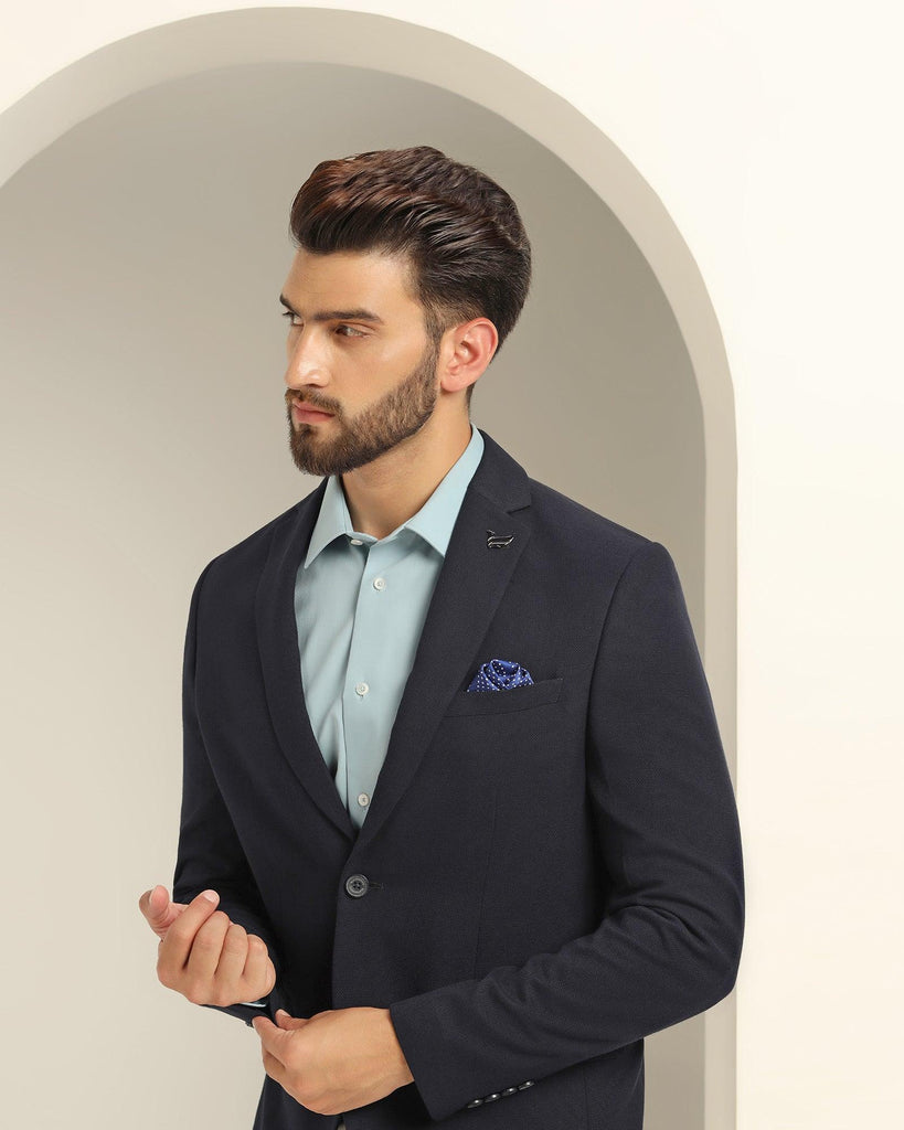 Formal Navy Textured Blazer - Sarwin