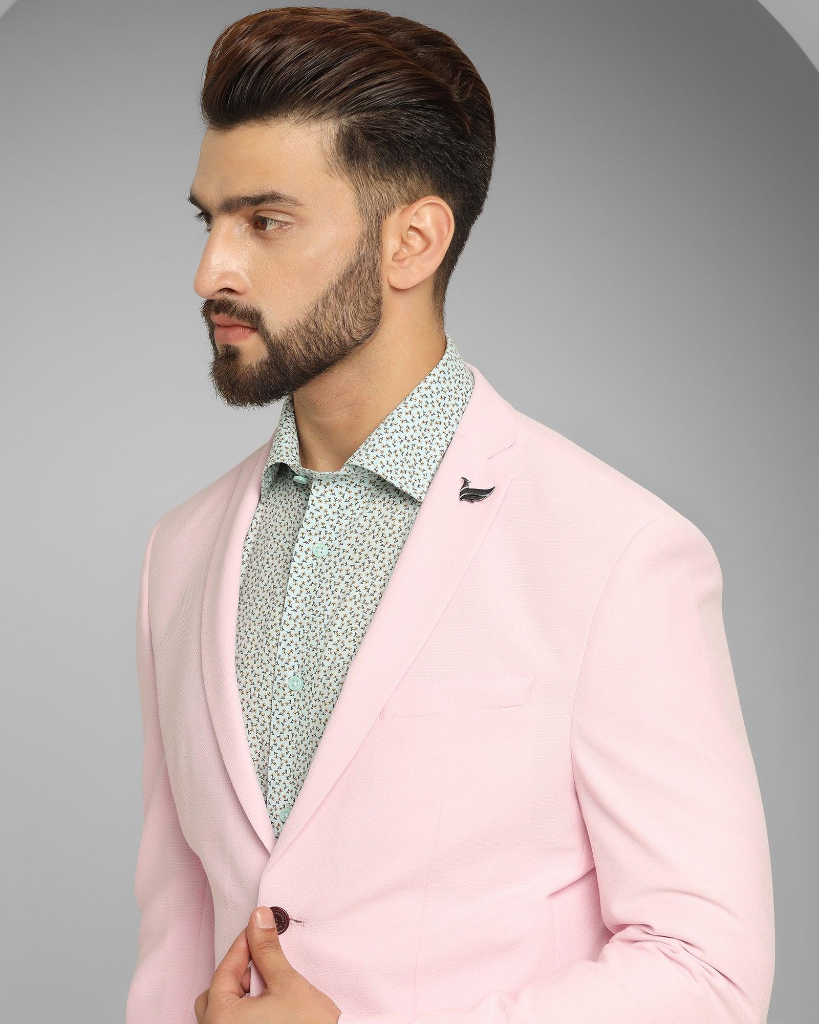 Formal Pink Textured Blazer - Andres