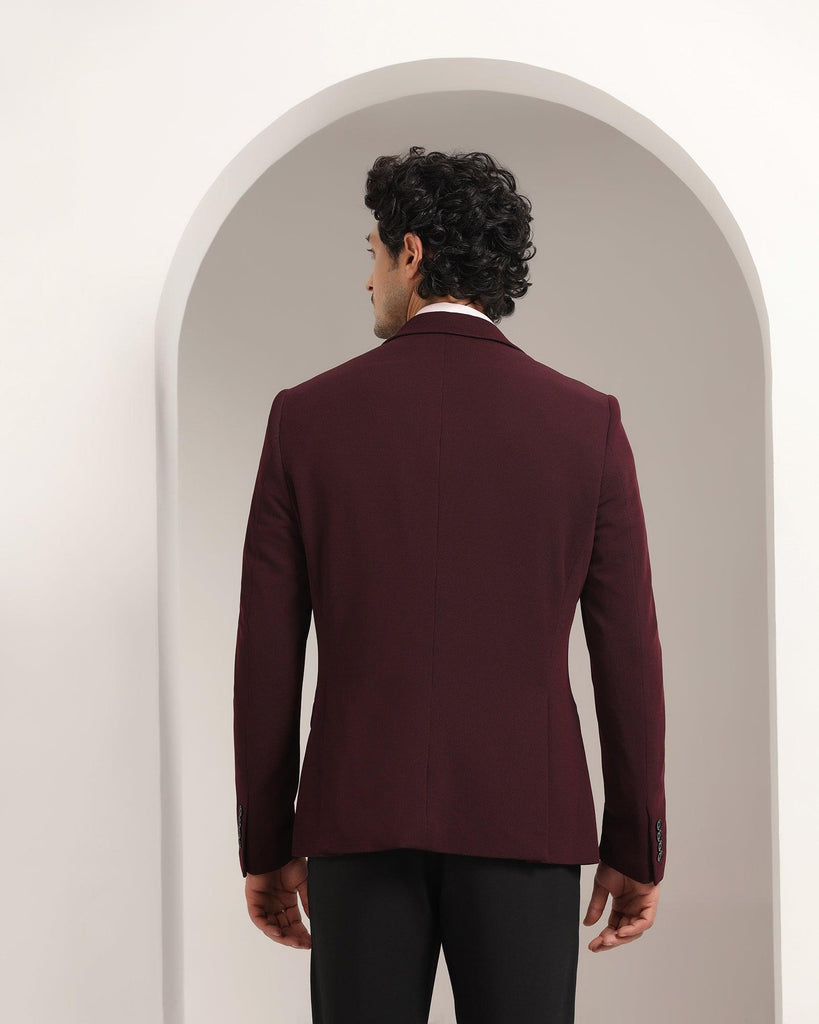 Formal Wine Textured Blazer - Eban