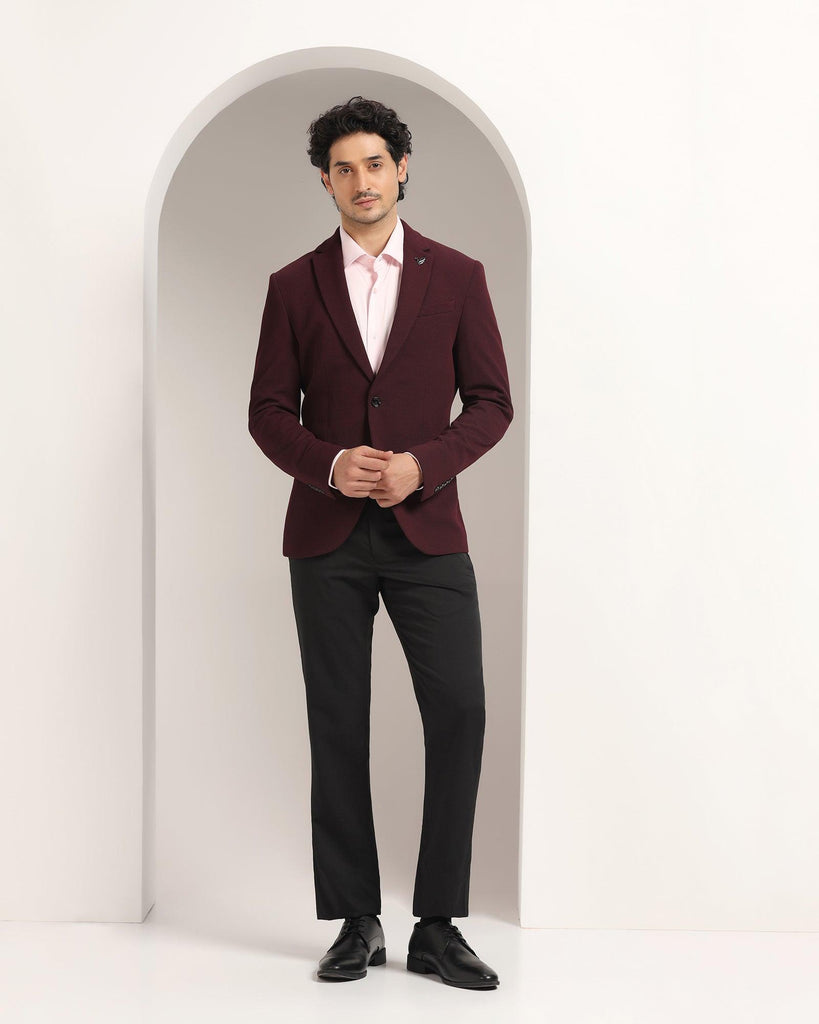 Formal Wine Textured Blazer - Eban