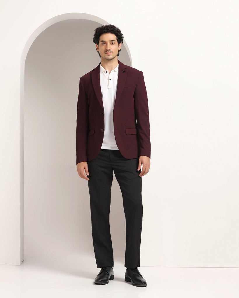 Formal Wine Textured Blazer - Eban