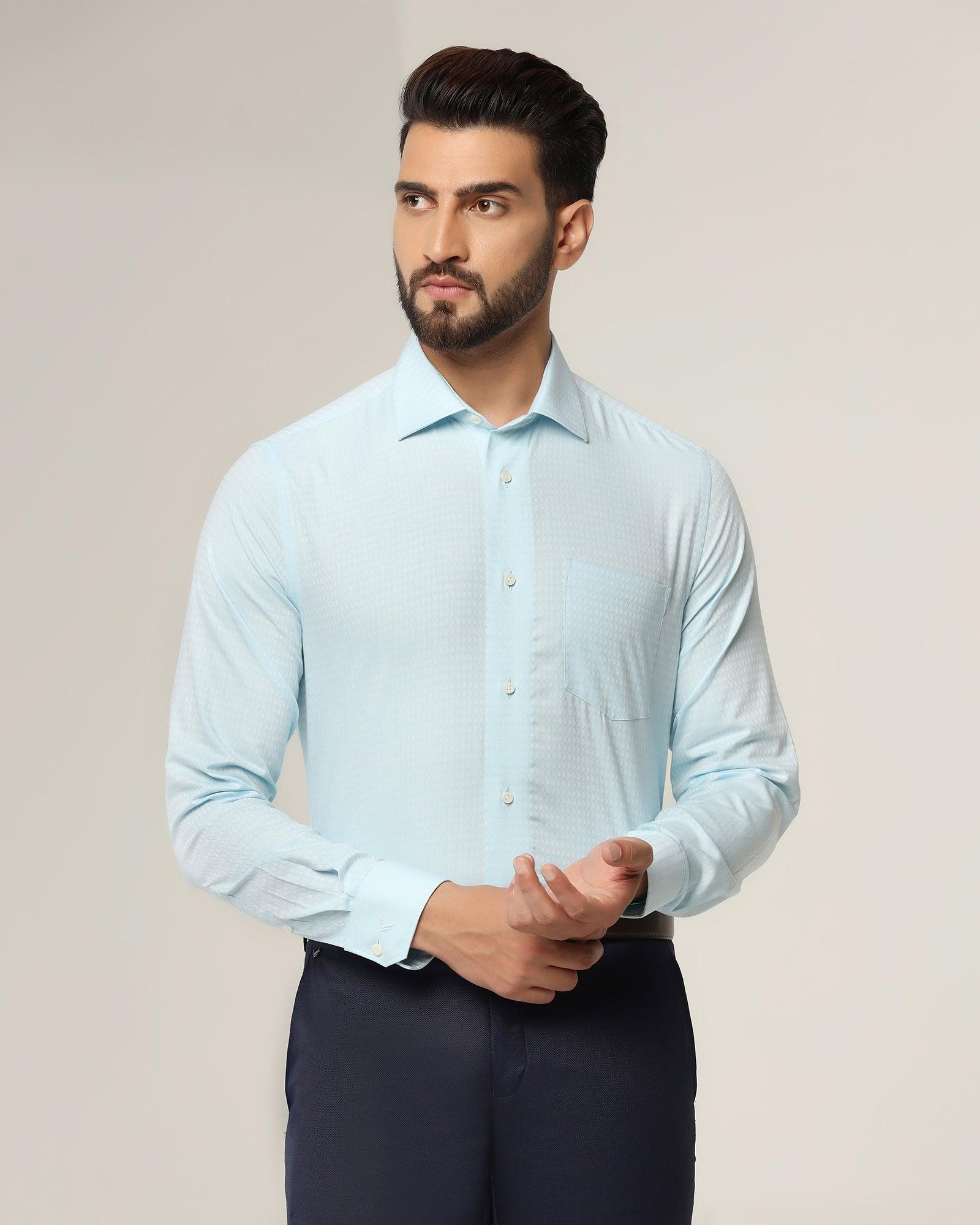 Textured Formal Shirt In Aqua (Greet) - Blackberrys