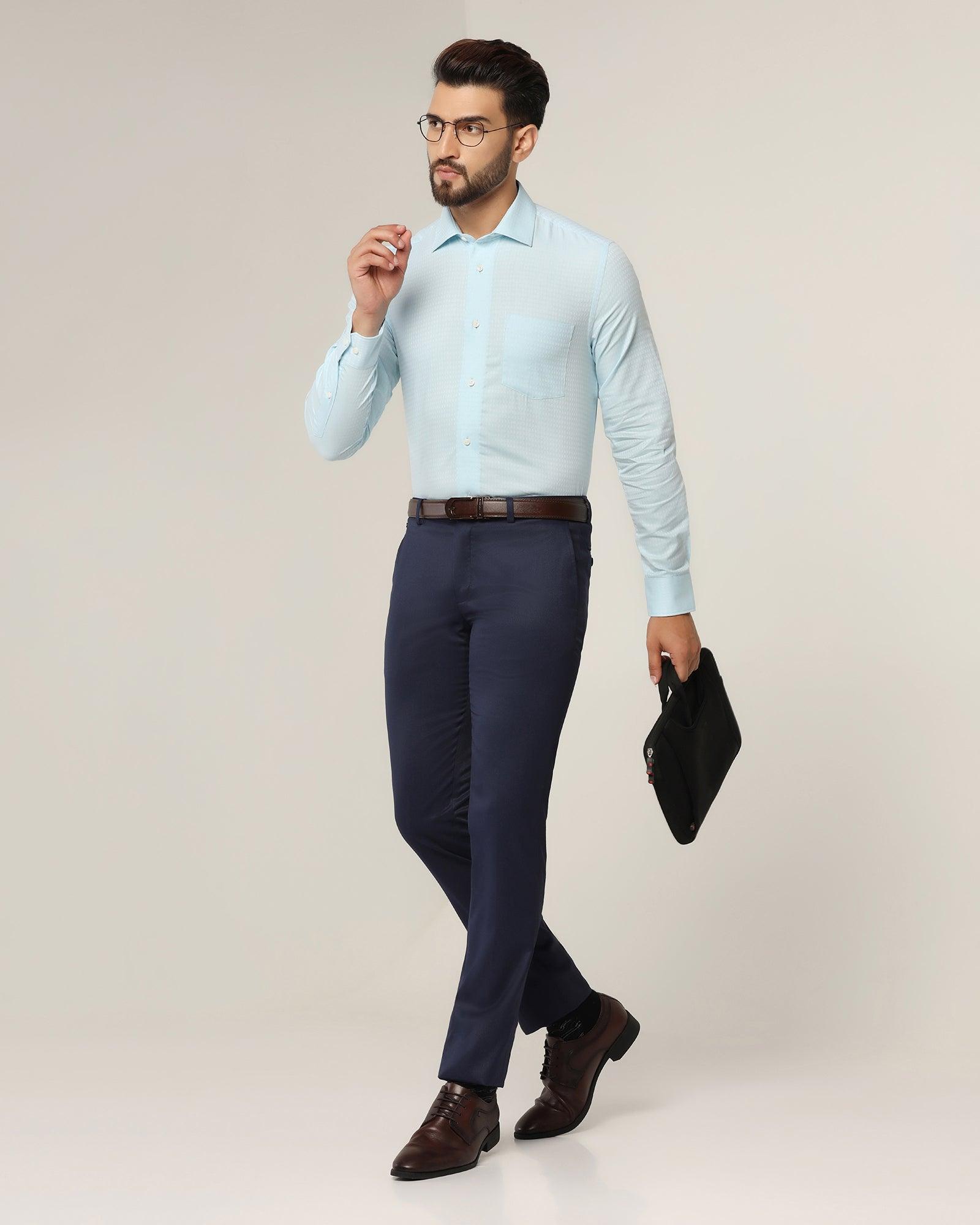Textured Formal Shirt In Aqua (Greet) - Blackberrys