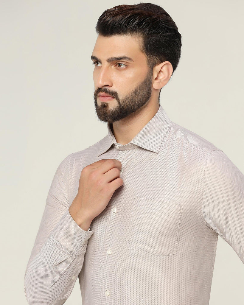 Formal Beige Textured Shirt - Lance