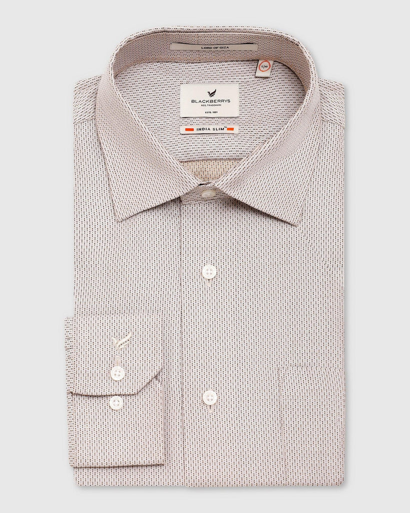 Formal Beige Textured Shirt - Lance