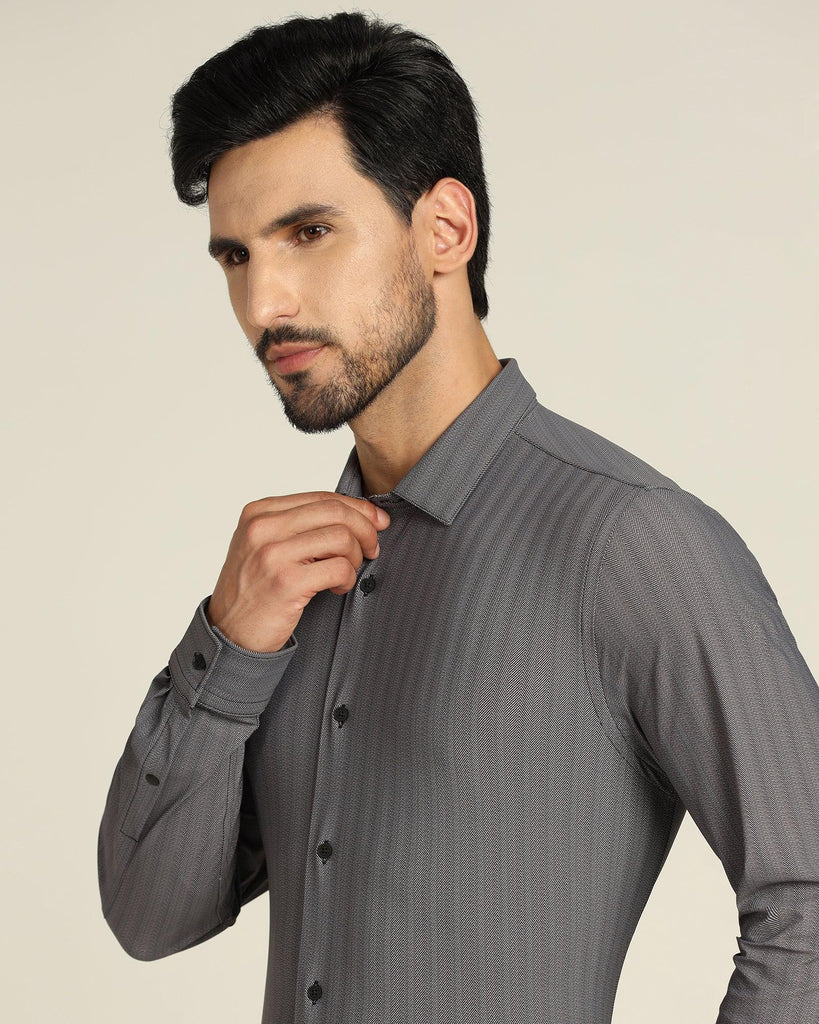 TechPro Formal Black Textured Shirt - Elliot