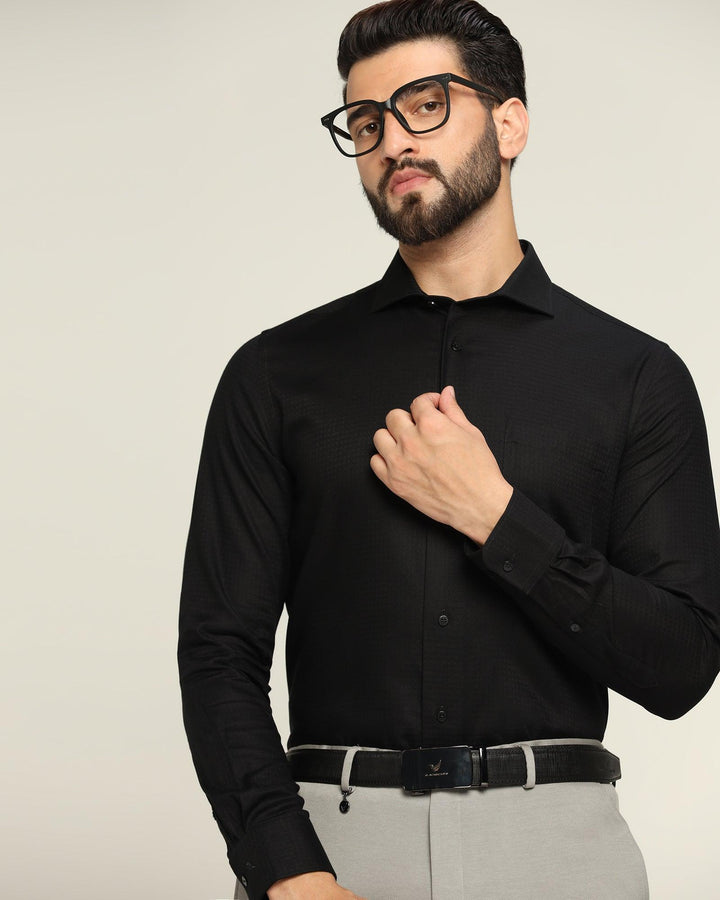 Formal Black Textured Shirt - Jen