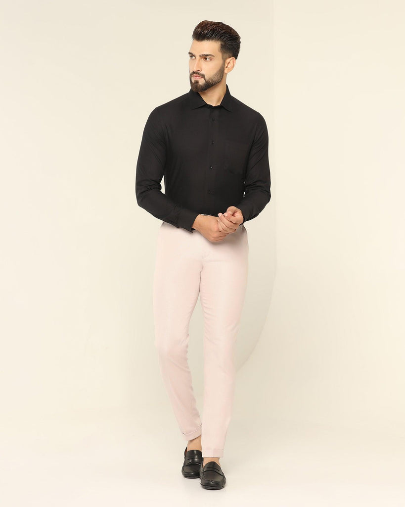 Formal Black Textured Shirt - Setal