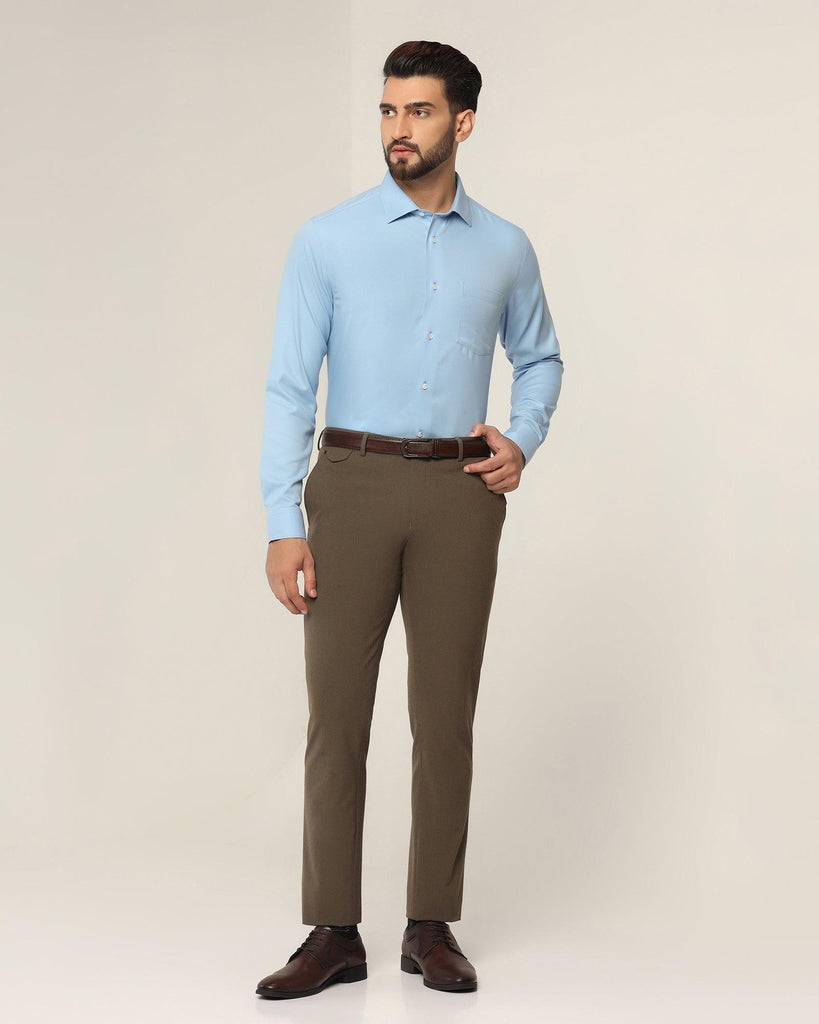 Non Iron Formal Blue Textured Shirt - Dofon