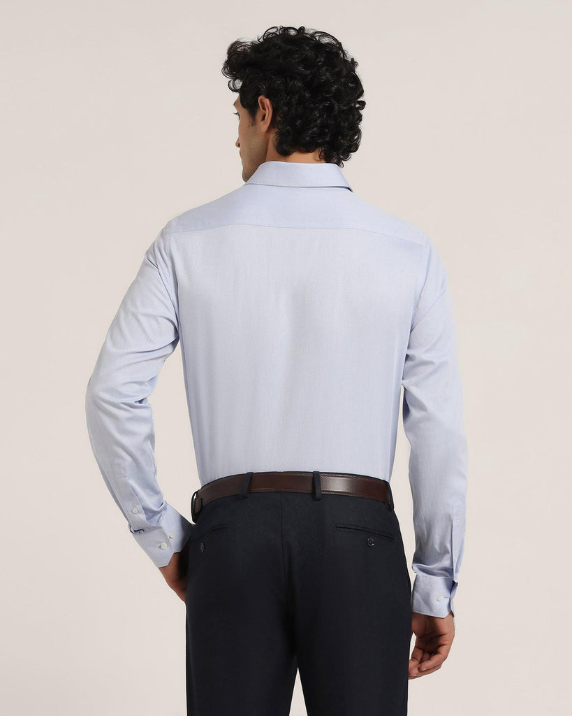 Formal Blue Textured Shirt - Kwik