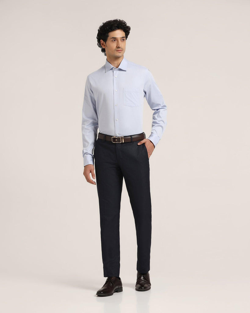 Formal Blue Textured Shirt - Kwik