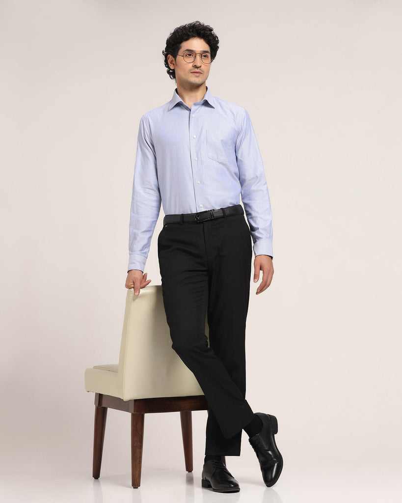 Formal Blue Textured Shirt - Lance