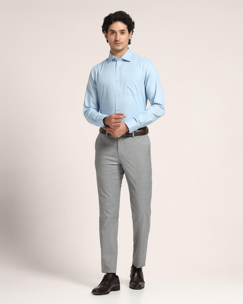 Formal Blue Textured Shirt - Logan