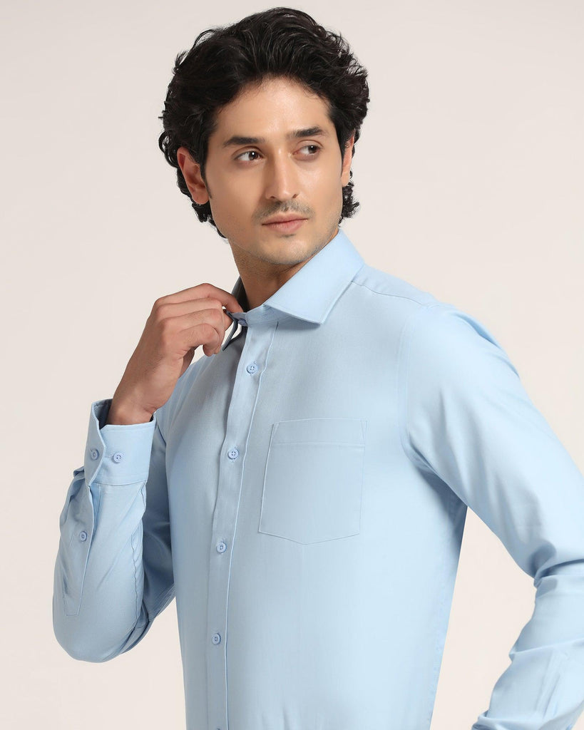 Formal Blue Textured Shirt - Logan