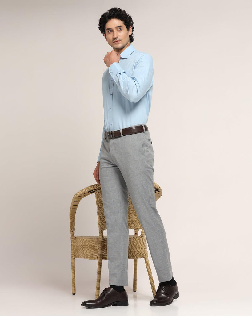 Formal Blue Textured Shirt - Logan