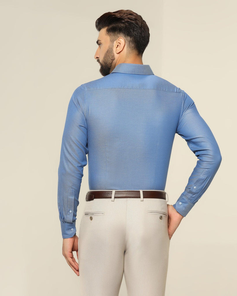 Formal Blue Textured Shirt - Quint