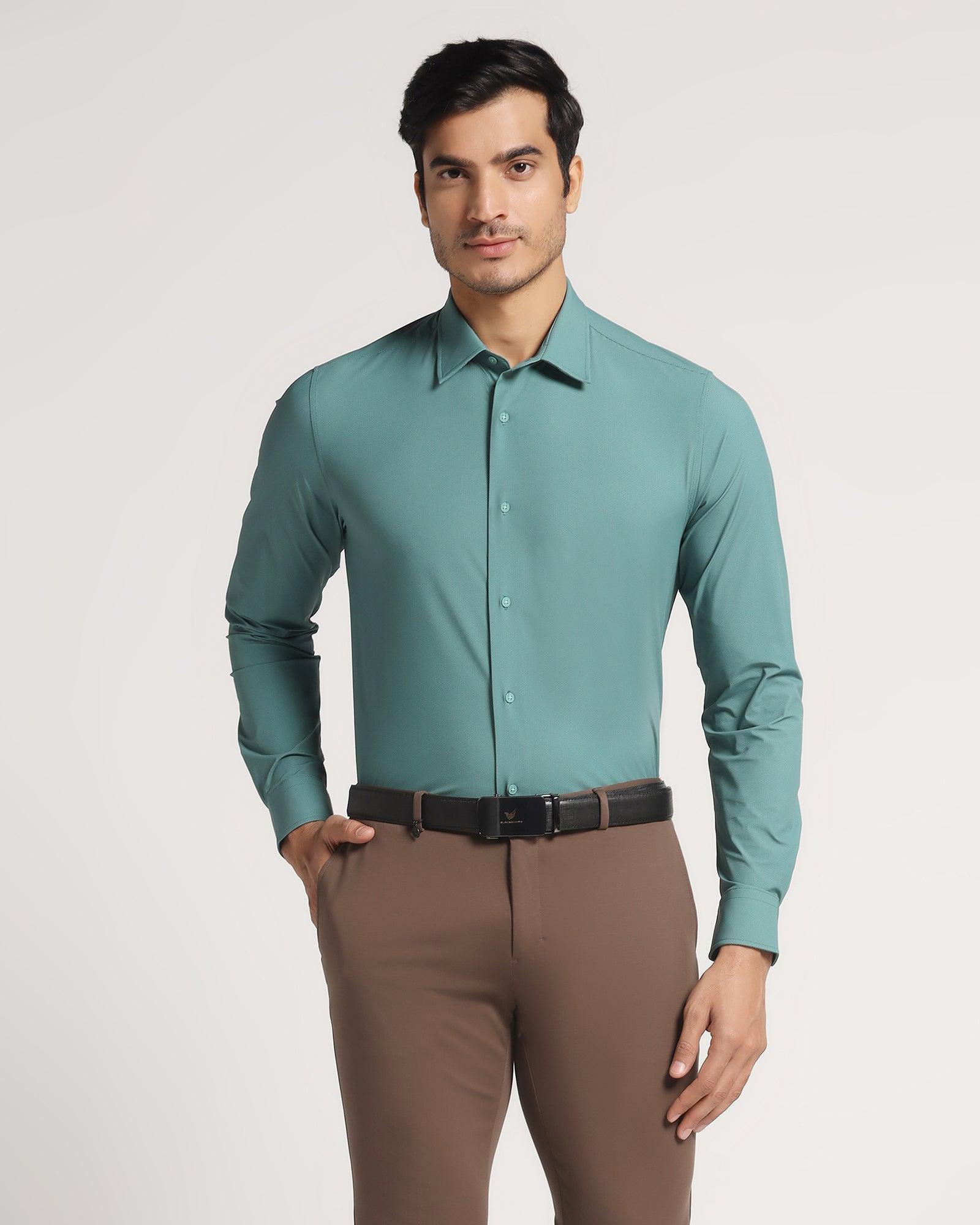 TechPro Formal Green Solid Shirt - Ryuk - Blackberrys