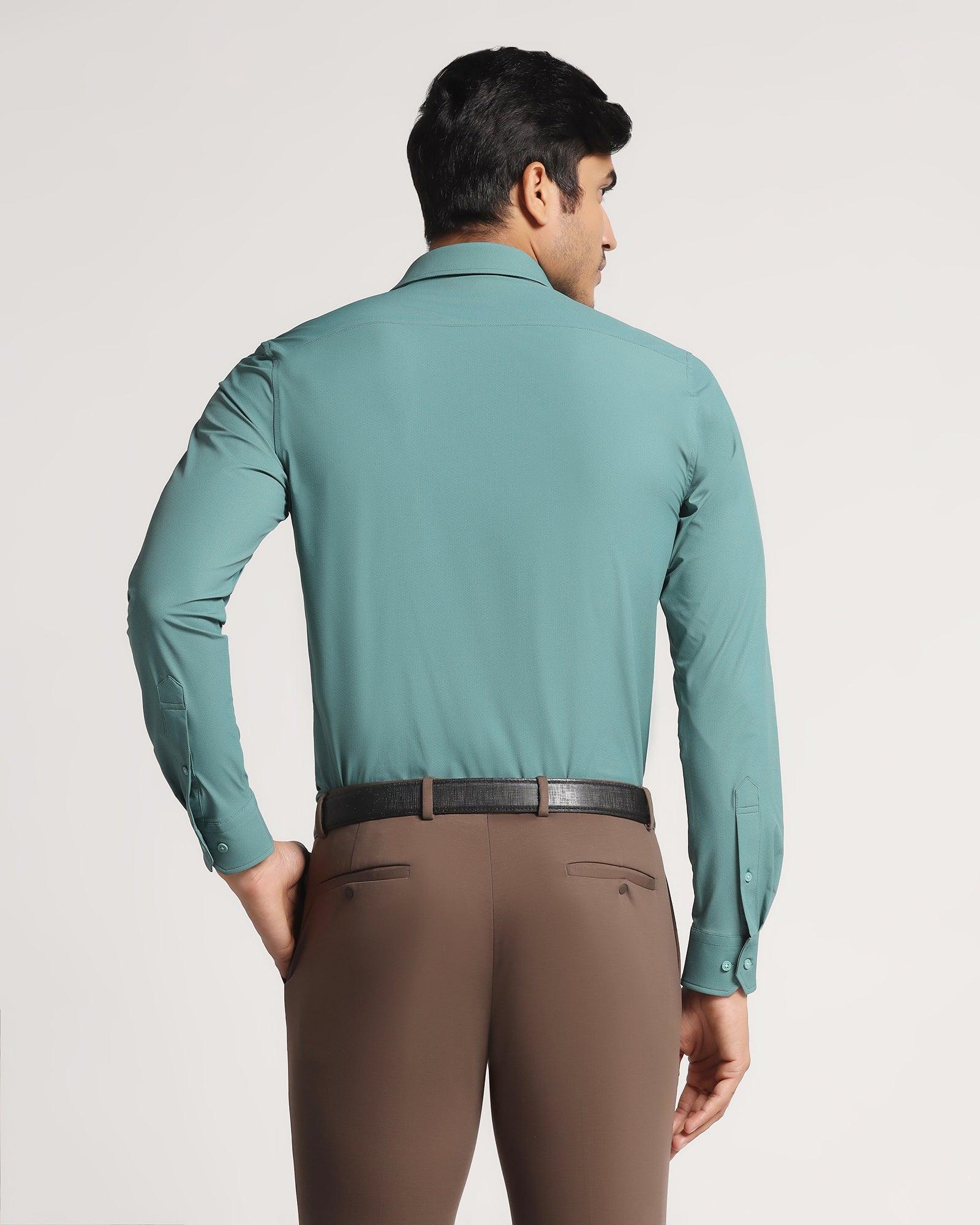 TechPro Formal Green Solid Shirt - Ryuk - Blackberrys