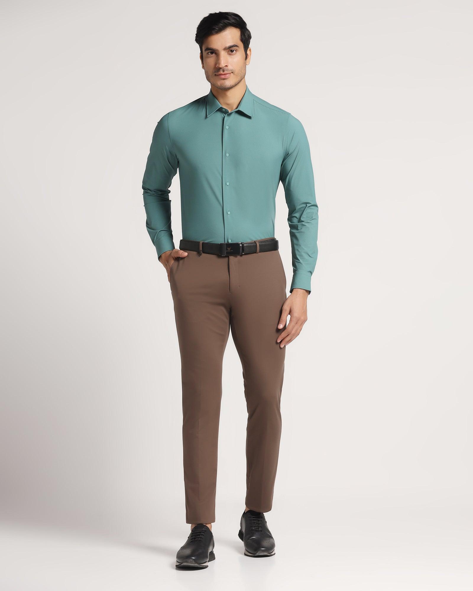 TechPro Formal Green Solid Shirt - Ryuk - Blackberrys