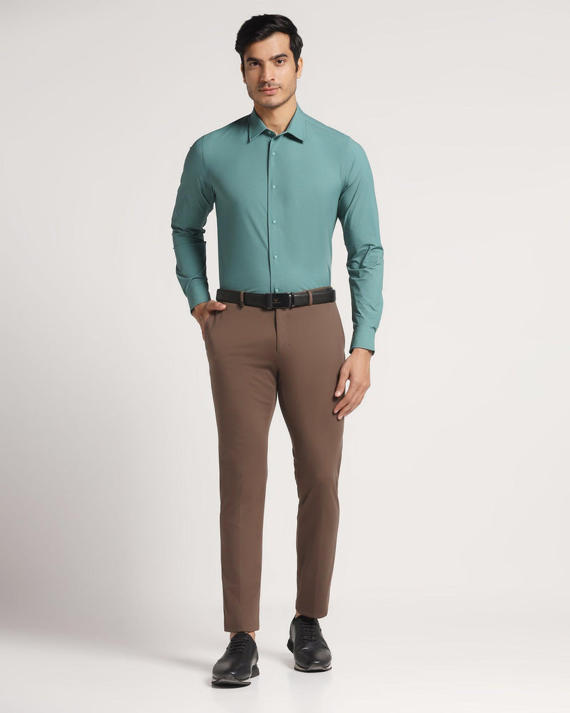 TechPro Formal Green Solid Shirt - Ryuk