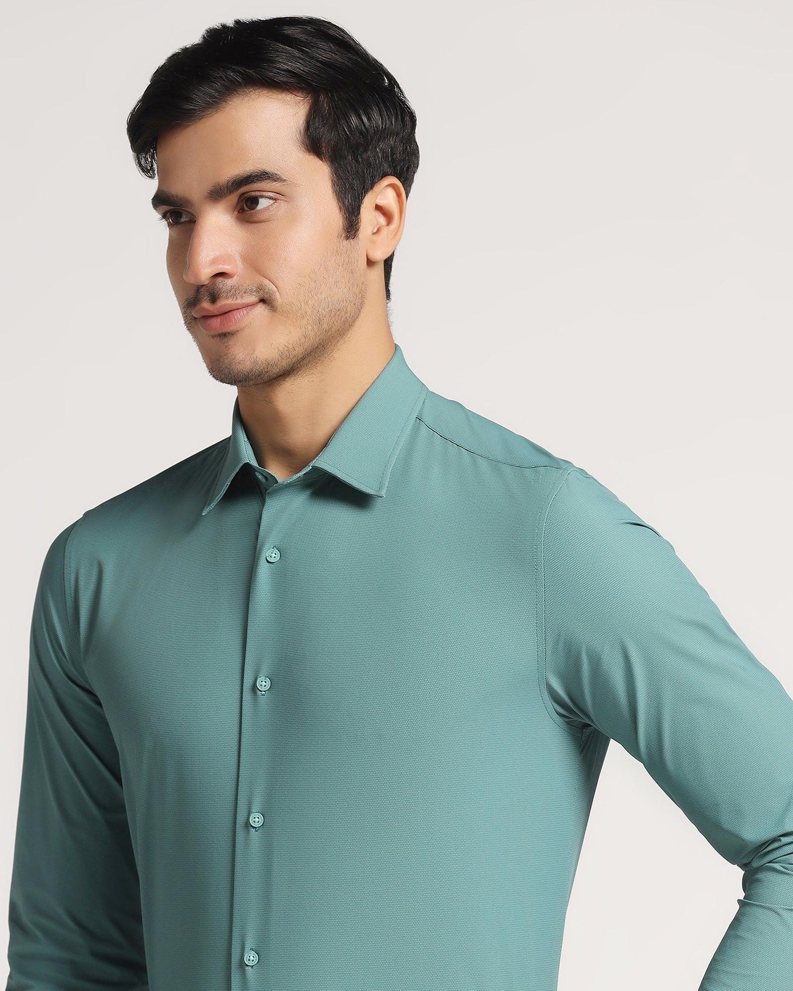 TechPro Formal Green Solid Shirt - Ryuk - Blackberrys