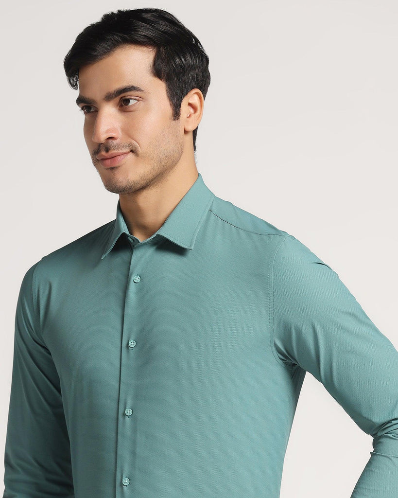TechPro Formal Green Solid Shirt - Ryuk
