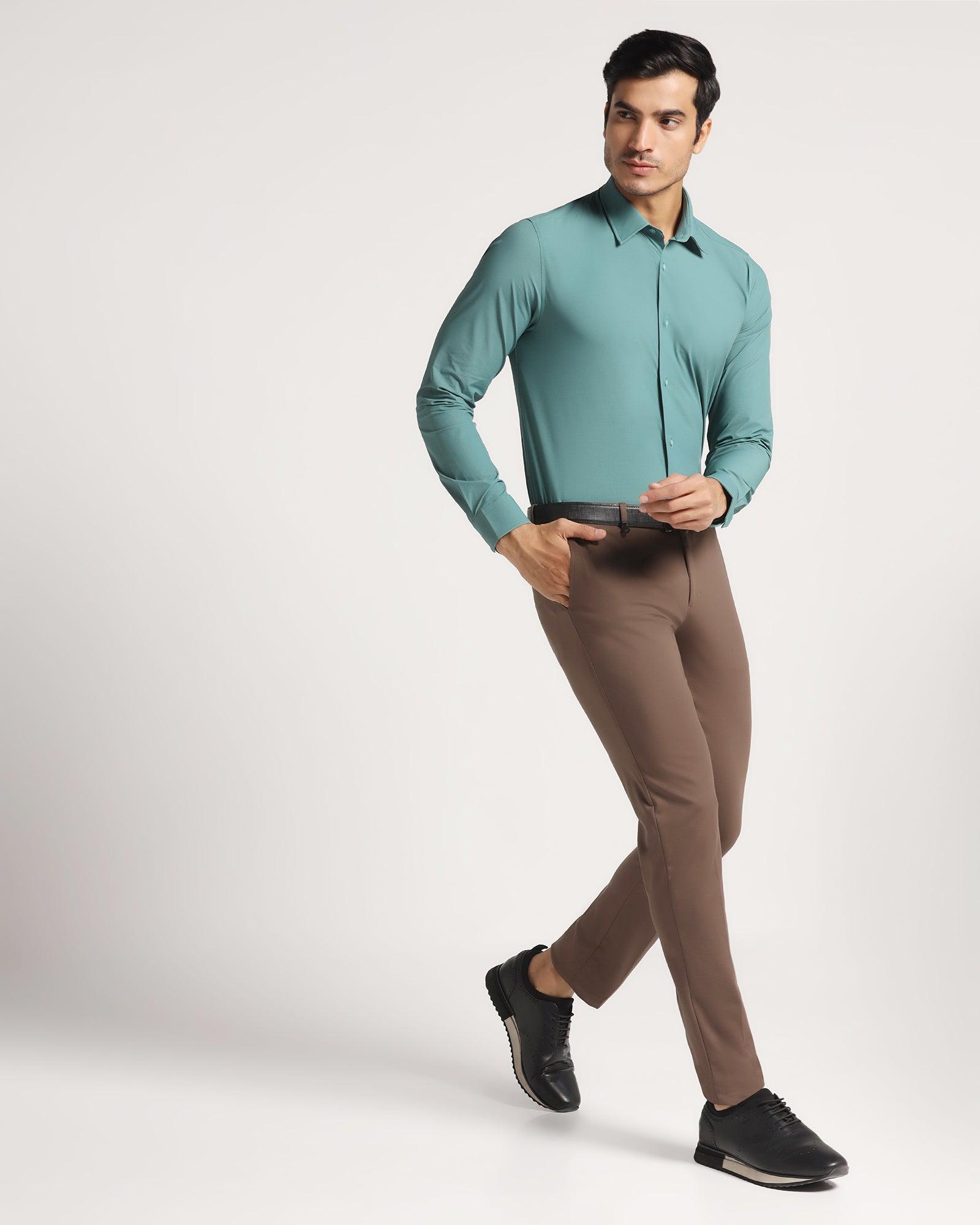 TechPro Formal Green Solid Shirt - Ryuk - Blackberrys