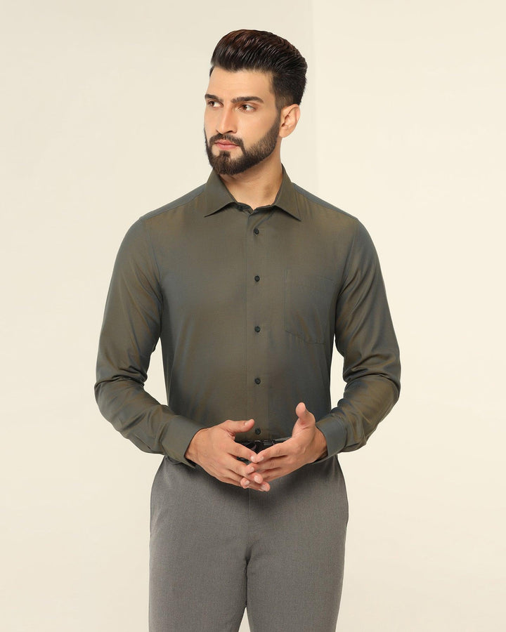 Formal Green Textured Shirt - Setal