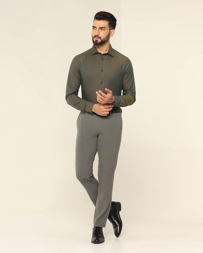 Formal Green Textured Shirt - Setal