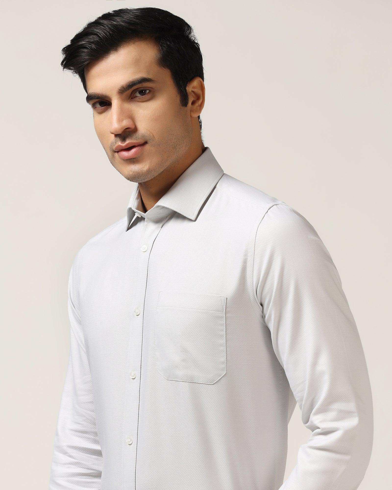 Formal Grey Textured Shirt - Baker - Blackberrys