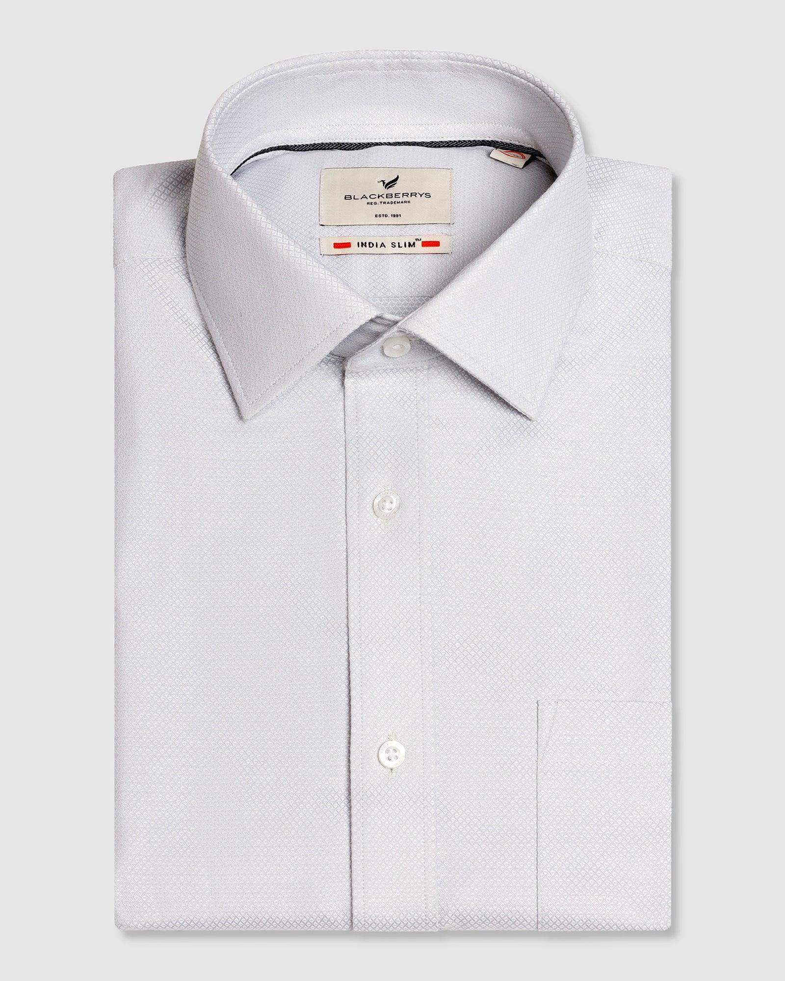 Formal Grey Textured Shirt - Baker - Blackberrys