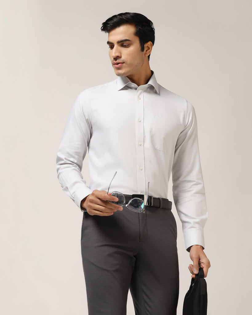 Formal Grey Textured Shirt - Baker