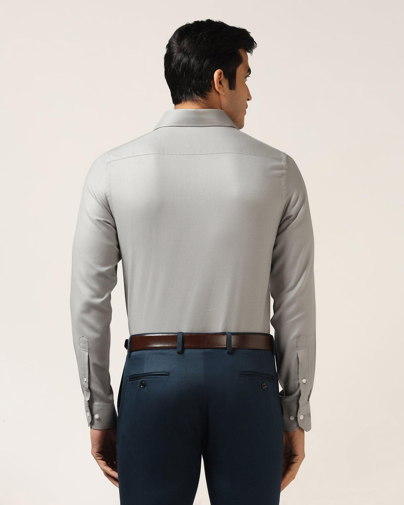 Formal Grey Textured Shirt - Cran